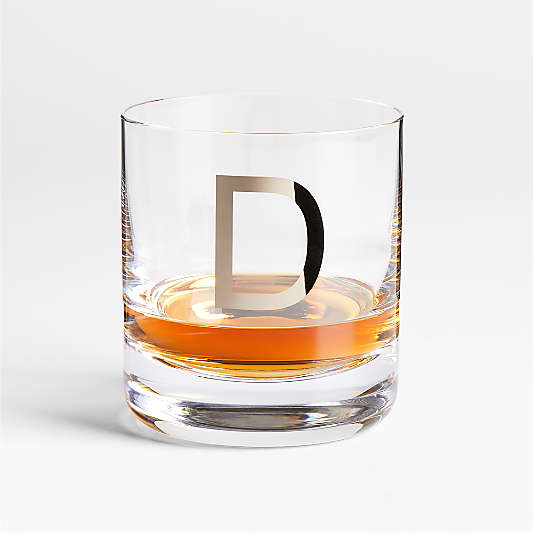 "D" Monogrammed Double Old-Fashioned Glass