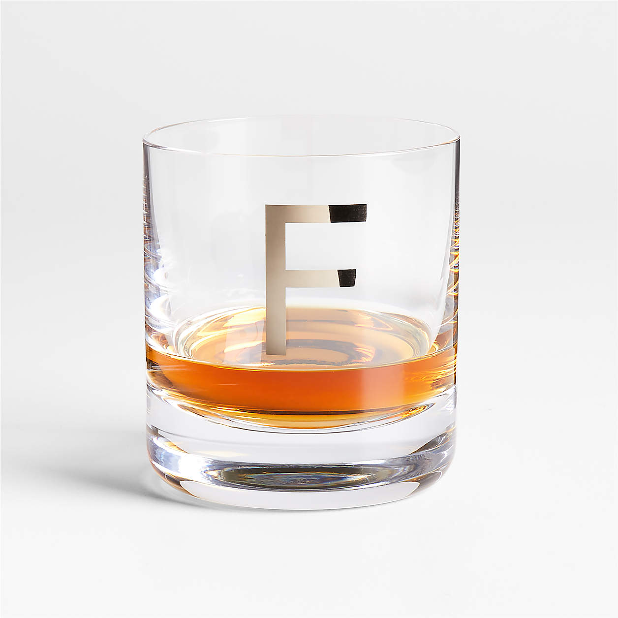 "F" Monogrammed Double OldFashioned Glass + Reviews Crate & Barrel Canada