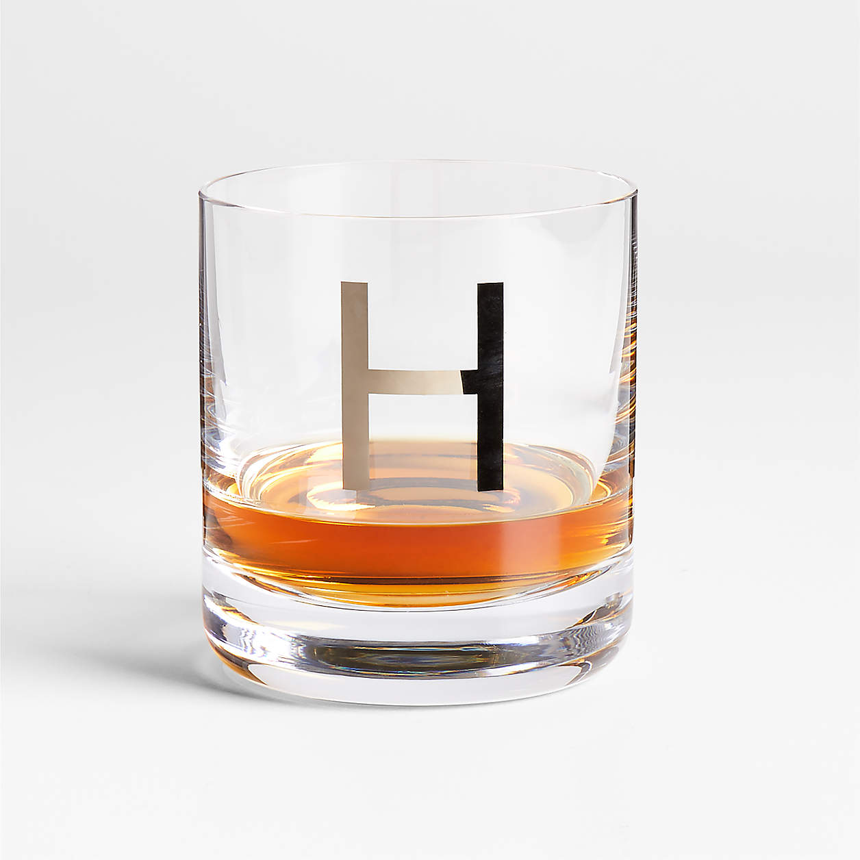 "H" Monogrammed Double OldFashioned Glass + Reviews Crate & Barrel Canada