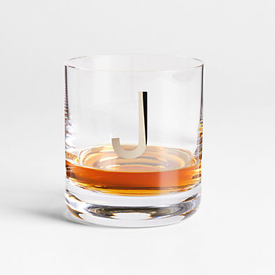 View "J" Monogrammed Double Old-Fashioned Glass details