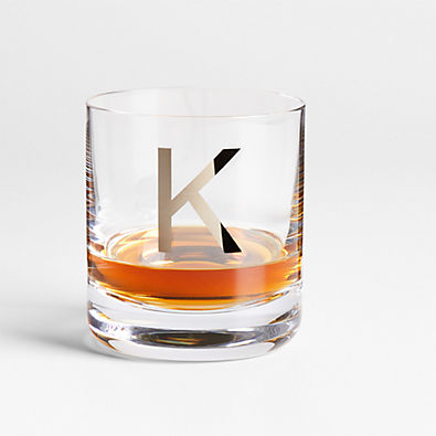 View "K" Monogrammed Double Old-Fashioned Glass details