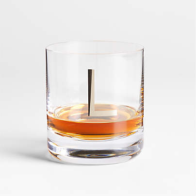"L" Monogrammed Double Old-Fashioned Glass