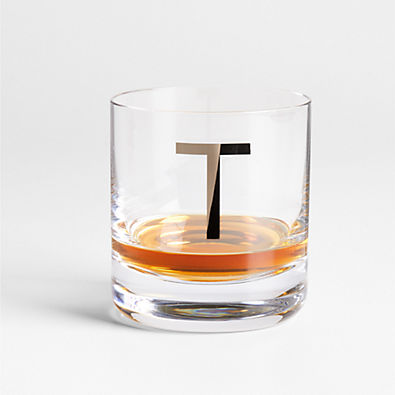 View "T" Monogrammed Double Old-Fashioned Glass details