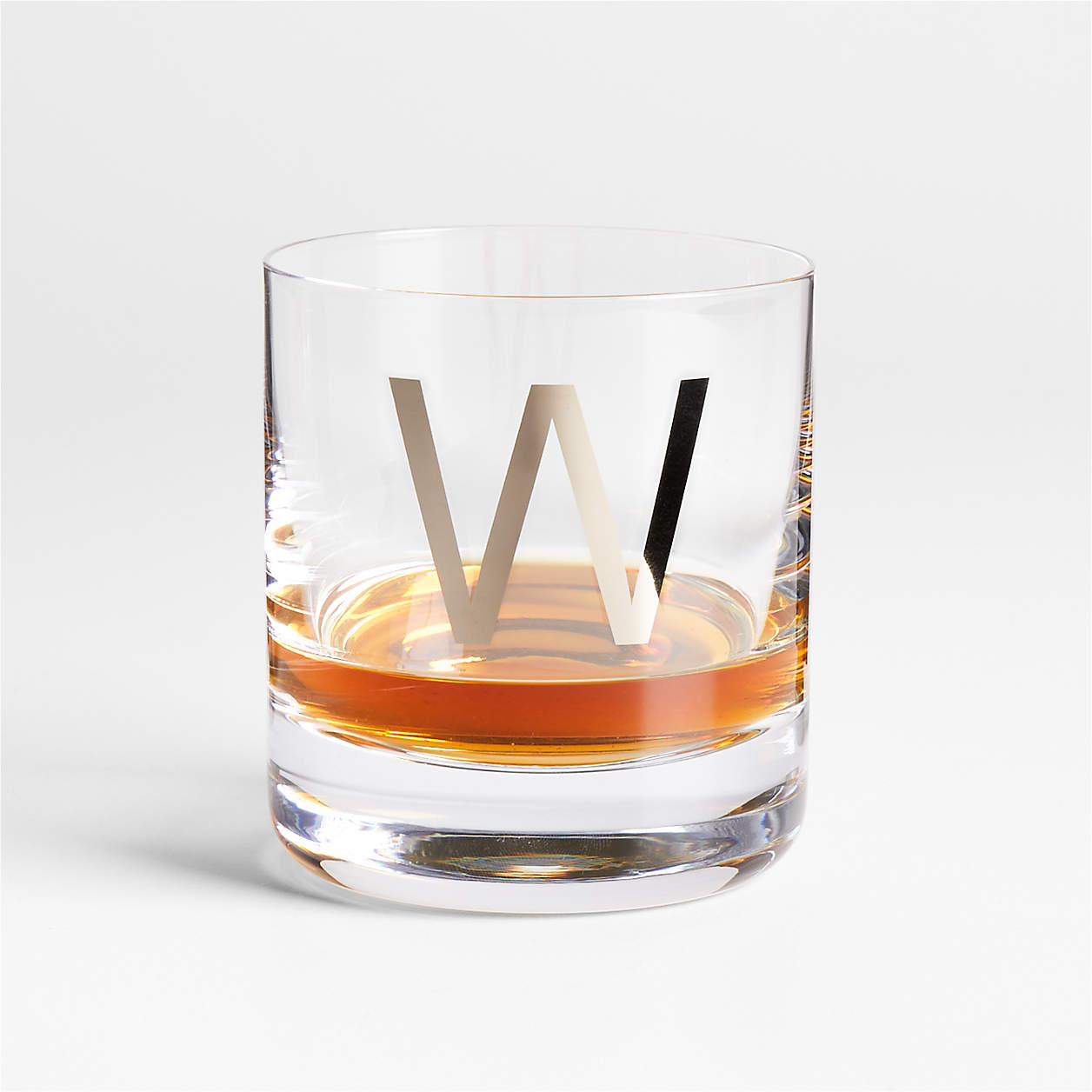 "W" Monogrammed Double OldFashioned Glass + Reviews Crate & Barrel