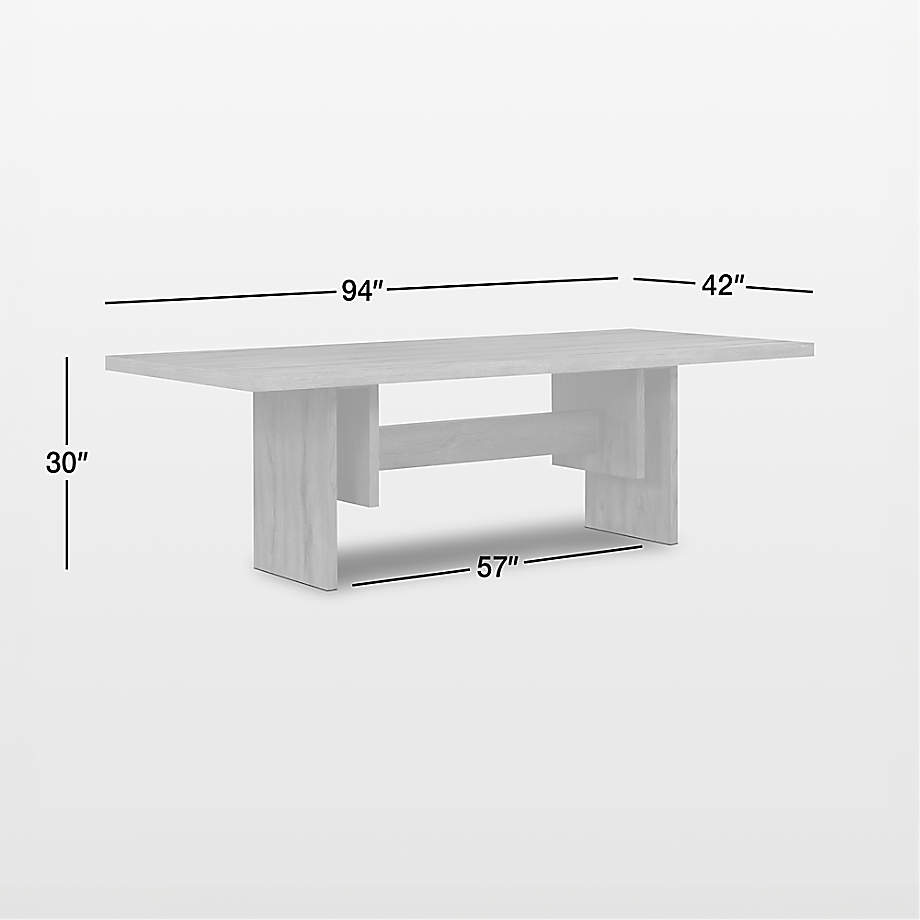 Dimension diagram for Monroe 94" Oak Wood Dining Table