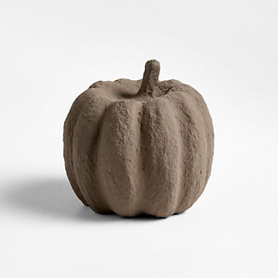 View Monroe Small Wide Paper Mache Pumpkin details