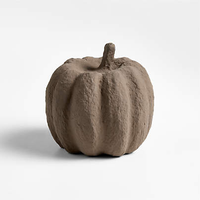Monroe Small Wide Paper Mache Pumpkin