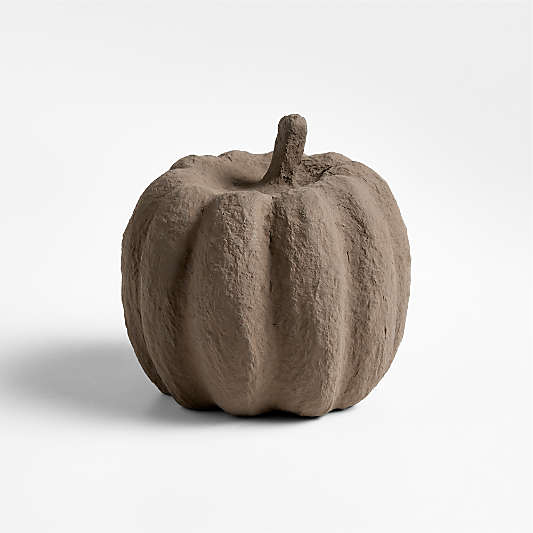 Monroe Small Wide Paper Mache Pumpkin