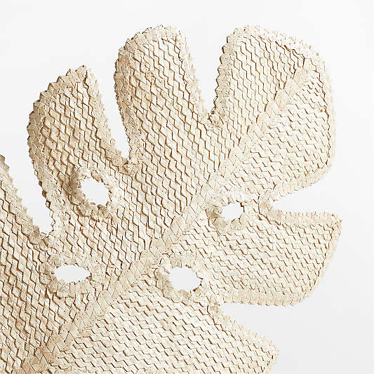 Faux Monstera Rattan Leaf