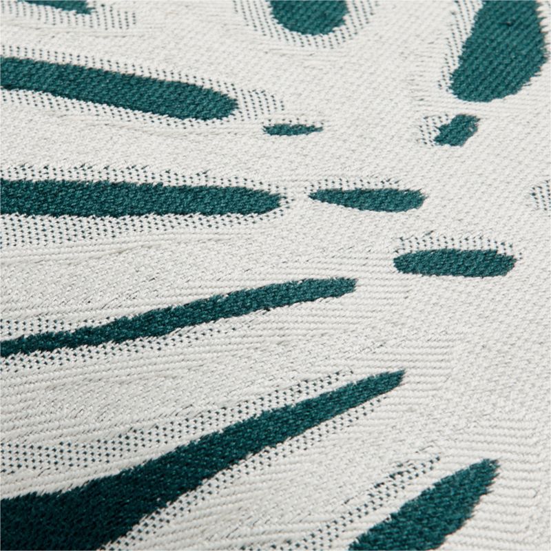 Monstera Jacquard 20"x20" Sea Green Outdoor Throw Pillow - image 4 of 5