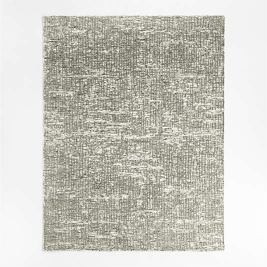 Montauban Wool-Blend Grid Grey Area Rug 6'x9'