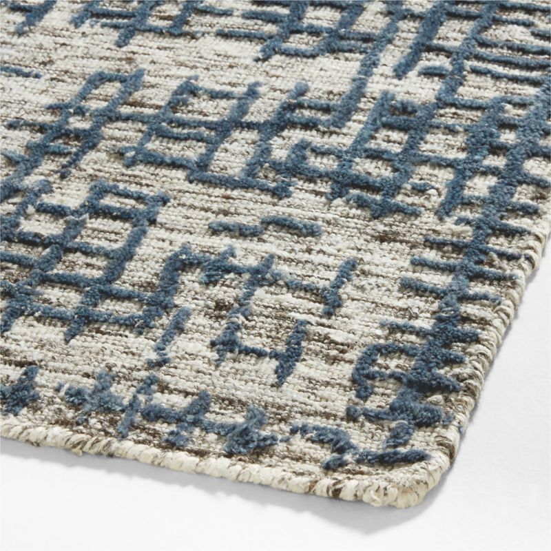 Montauban Wool-Blend Grid Silver Area Rug 6'x9' - image 7 of 6