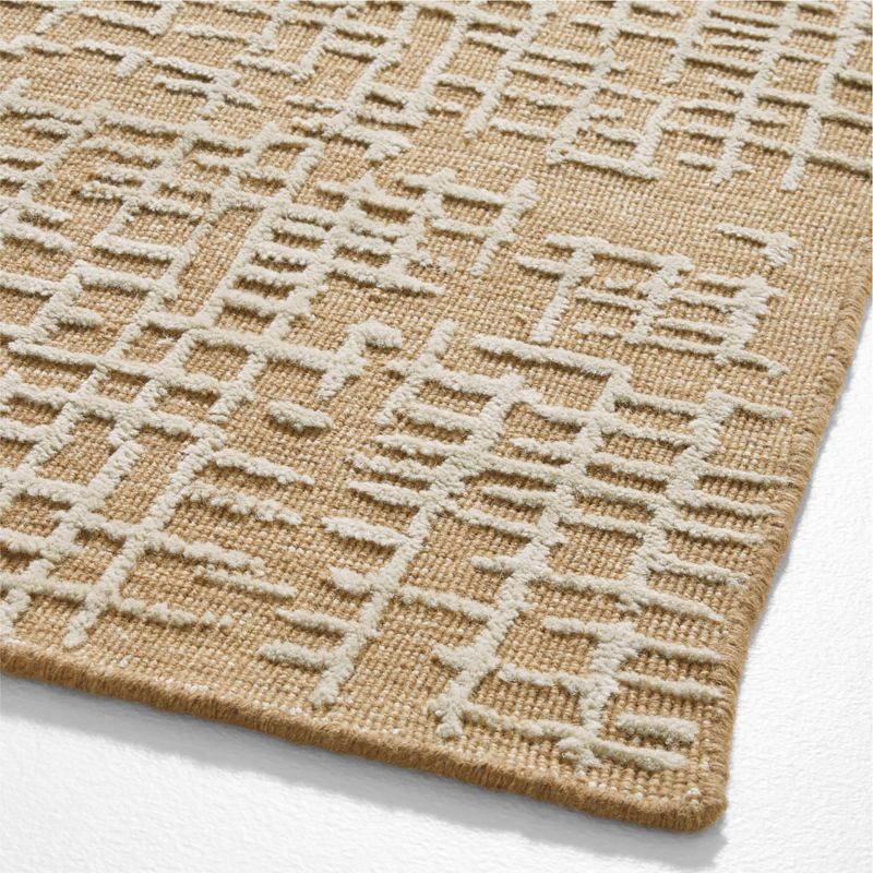 Montauban Wool Grid Caramel Brown Area Rug 10'x14' - image 3 of 4