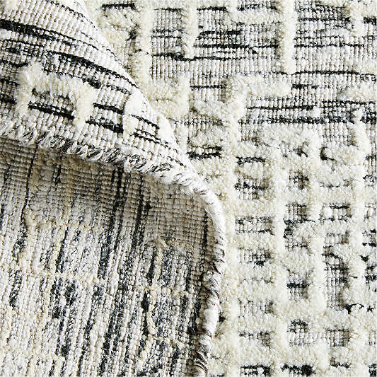 Montauban Wool Blend Handwoven White Area Rug 9'x12'