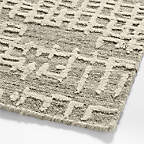 View Montauban Wool-Blend Grid White and Light Grey Area Rug 6'x9' - image 4 of 6