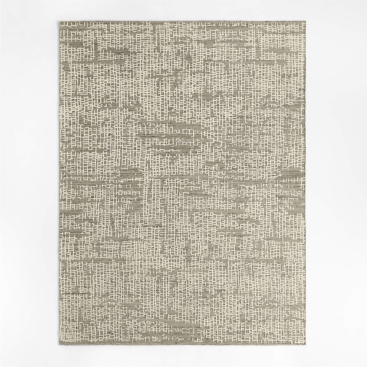 Montauban WoolBlend Grid White and Light Grey Area Rug 6'x9' + Reviews