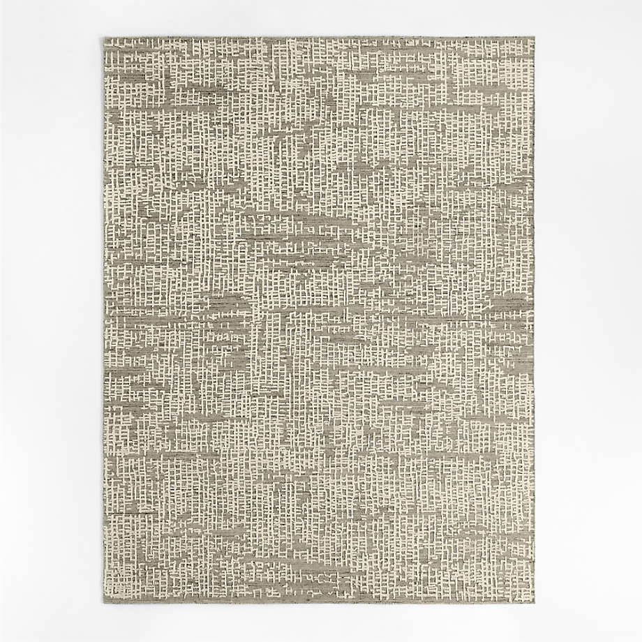 Montauban WoolBlend Grid White and Light Grey Area Rug 6'x9' + Reviews