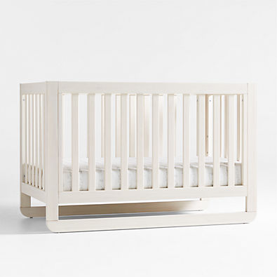 View Montauk White Wood Convertible Baby Crib by Leanne Ford details