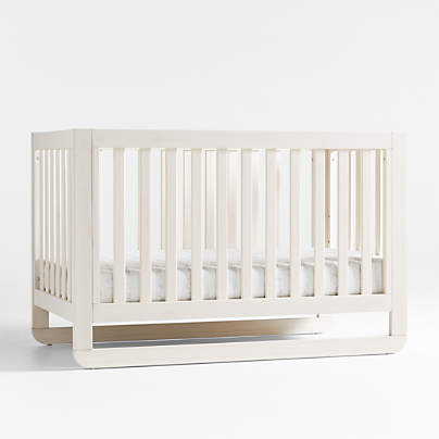 Montauk White Wood Convertible Baby Crib by Leanne Ford