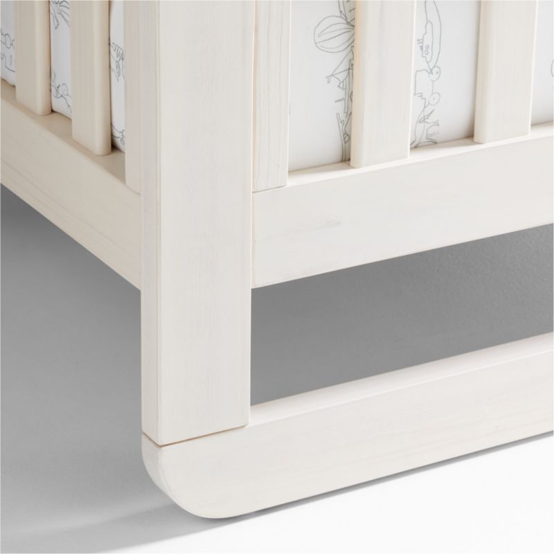 Montauk White Wood Convertible Baby Crib with Toddler Bed Rail by Leanne Ford