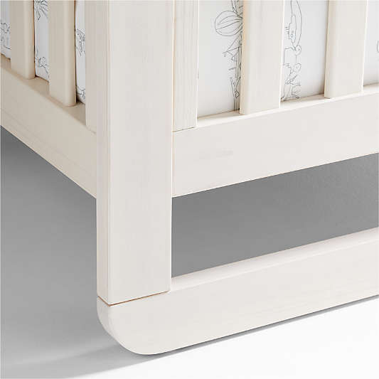 Montauk White Wood Convertible Baby Crib by Leanne Ford