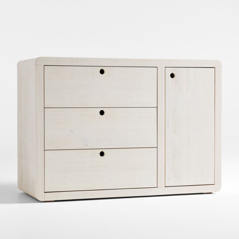 Montauk White Wood 3-Drawer Kids Dresser with Door by Leanne Ford - image 4 of 13