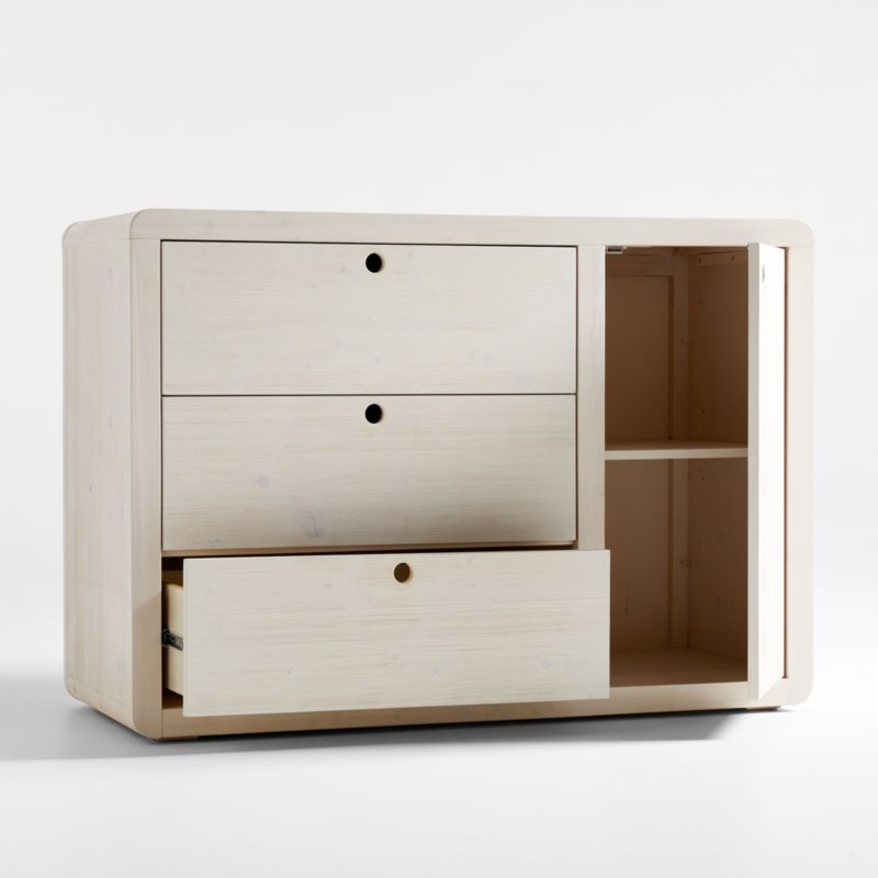 Montauk White Wood 3-Drawer Kids Dresser with Door by Leanne Ford - image 6 of 13