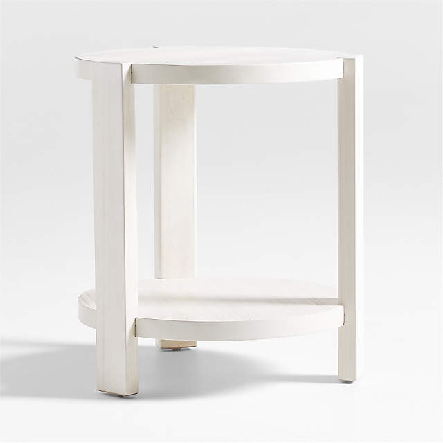 white round nightstand with drawer