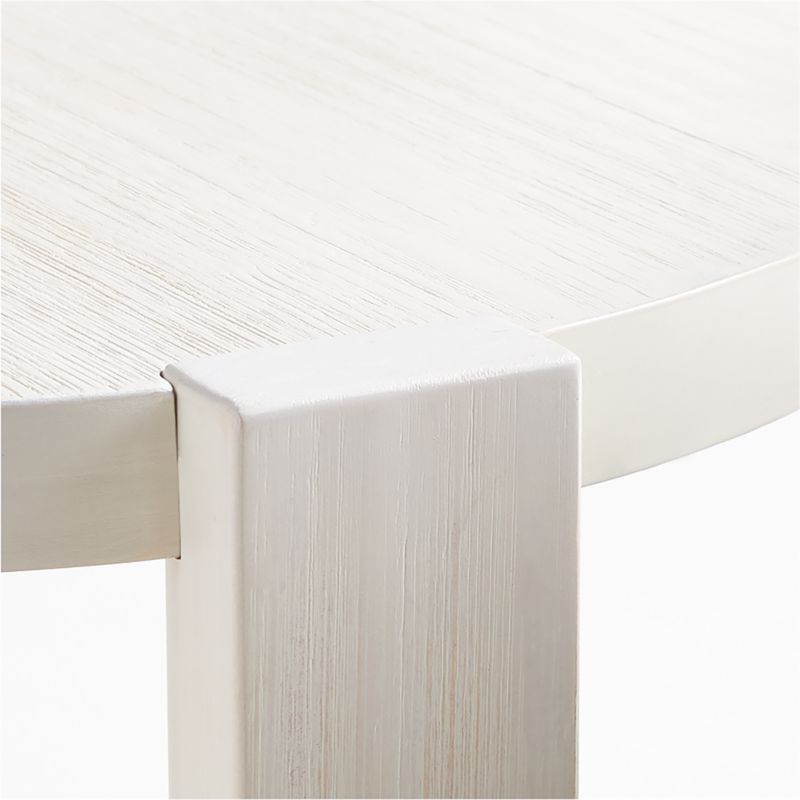 Montauk White Wood Round Nursery Side Table by Leanne Ford