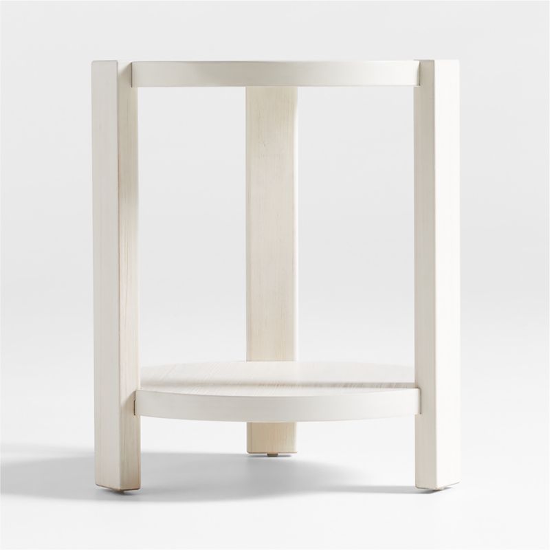 Montauk White Wood Round Nursery Side Table by Leanne Ford
