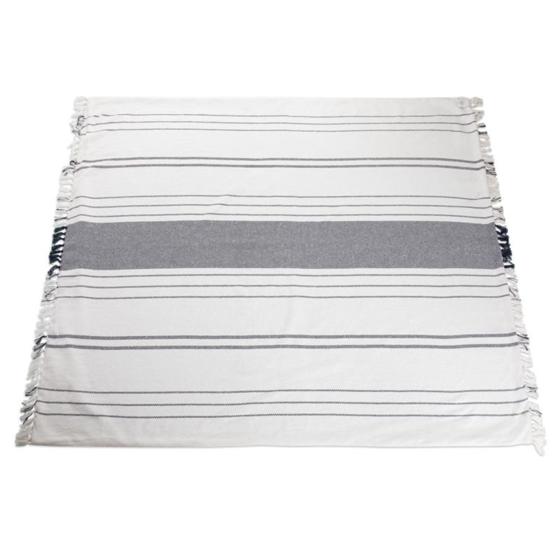 Montecito White & Blue Outdoor Picnic Blanket with Carrying Handles - image 3 of 4