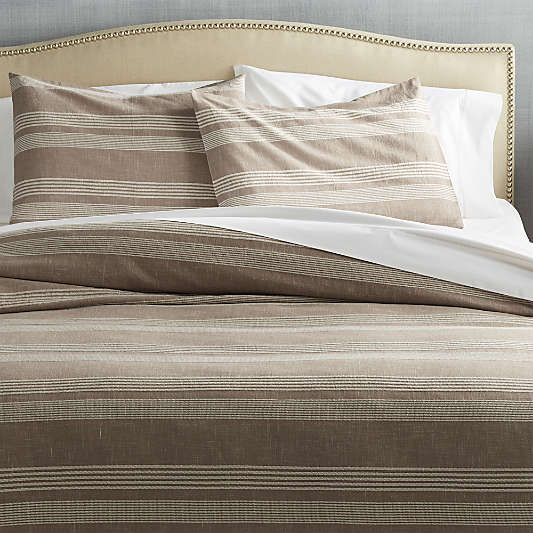 Monterey King Almond Striped Duvet Cover