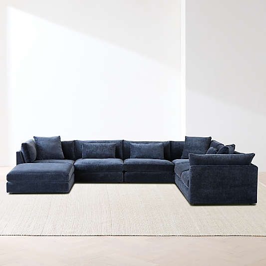 Monterey Deep Modular 4-Piece L-Shaped Sectional Sofa with Ottoman
