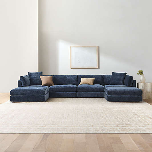 Monterey Modular 4-Piece U-Shaped Sectional Sofa with Double Ottoman