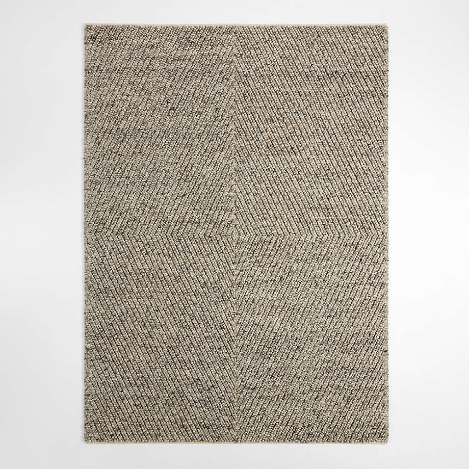 Montreal Wool HandTufted Carbon Grey Area Rug 9'x12' Crate & Barrel