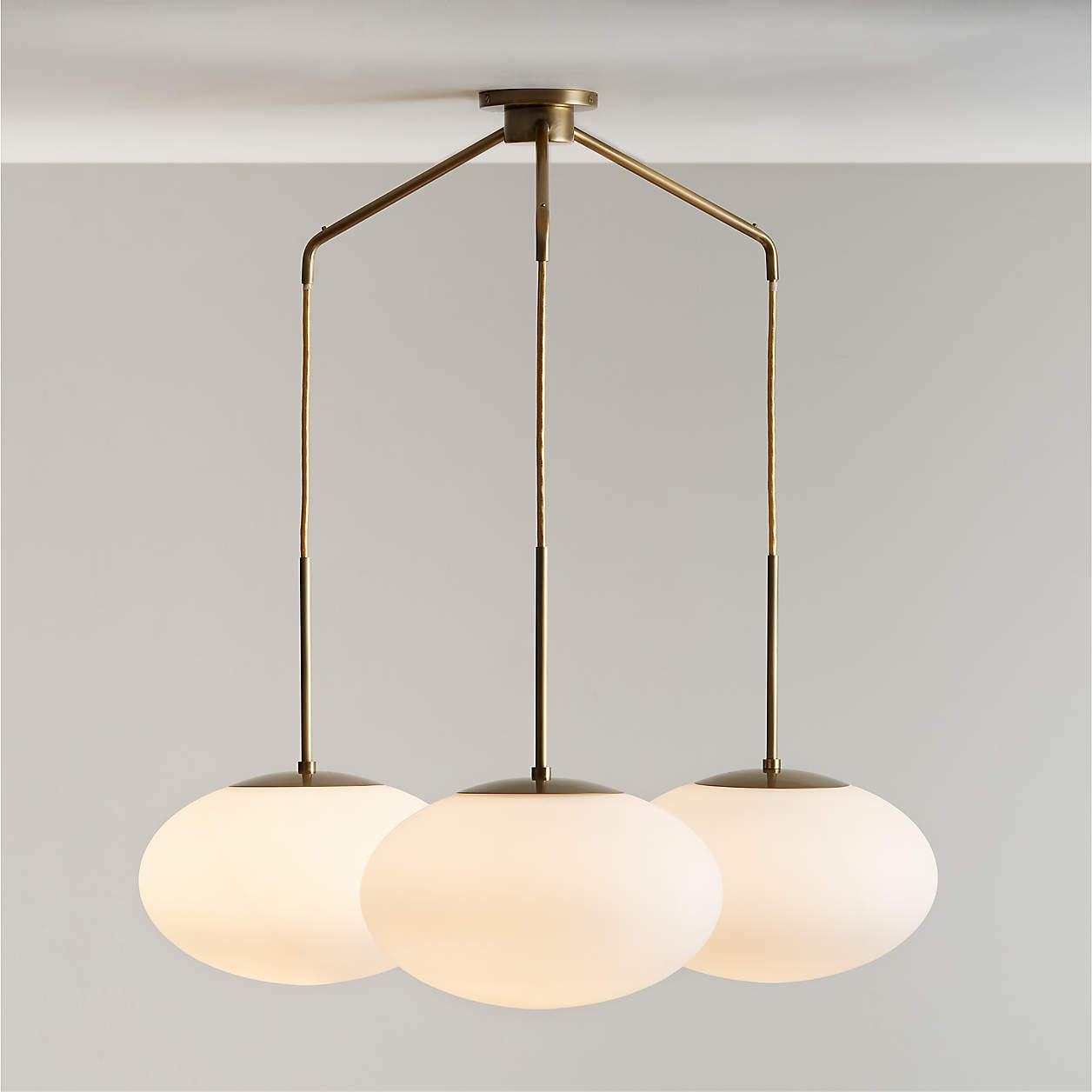 Moon Brass and Glass 3-Light Chandelier + Reviews | Crate & Barrel Canada