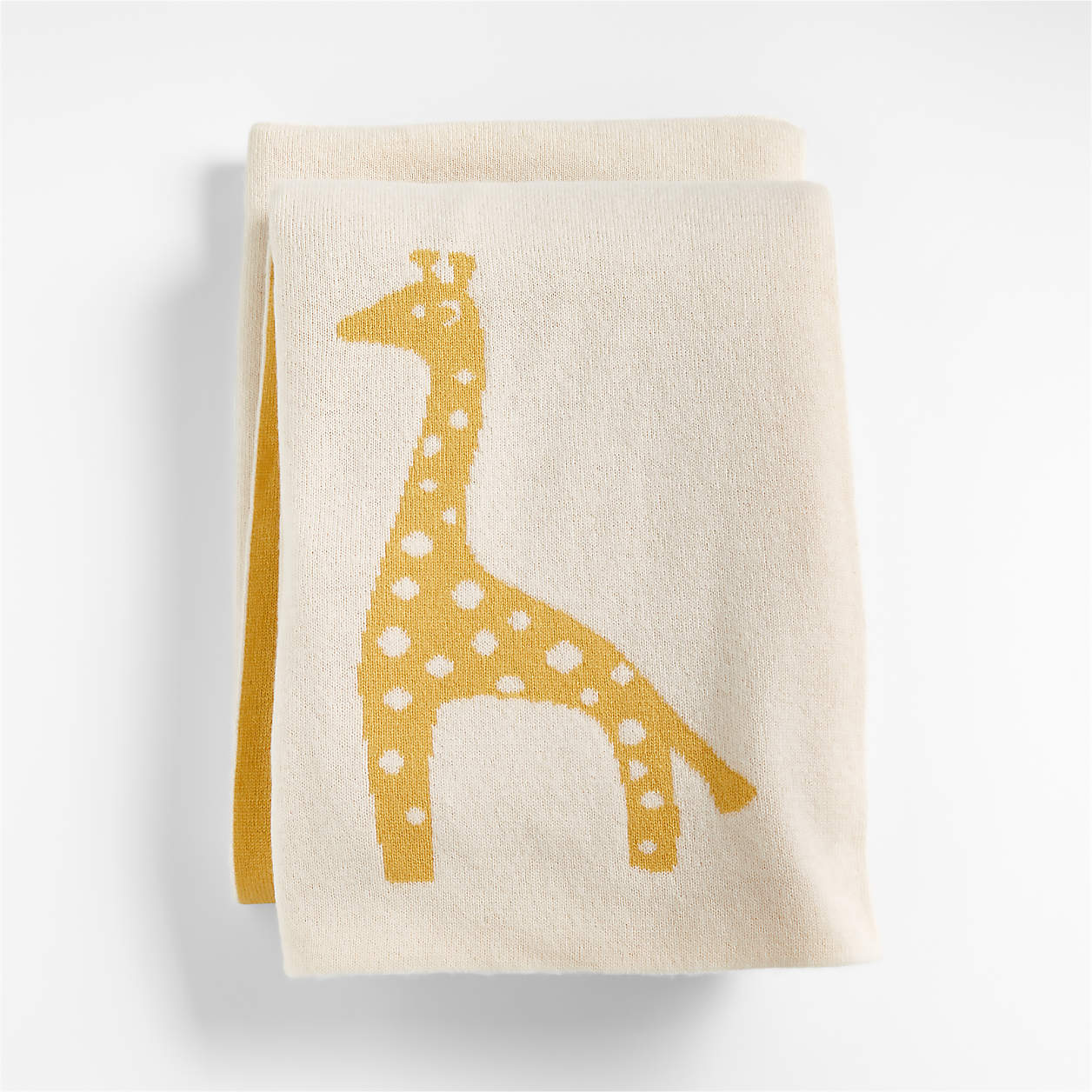 Moremi Reversible Yellow Giraffe Cashmere Blend Baby Stroller Blanket