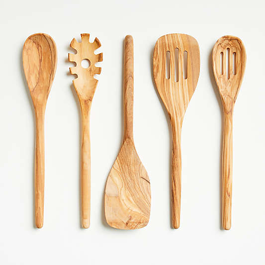 Moreno Olivewood Utensils, Set of 5