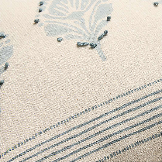 Morgan Organic Cotton 22"x15" Mist Blue Reversible Hand Printed Throw Pillow Cover