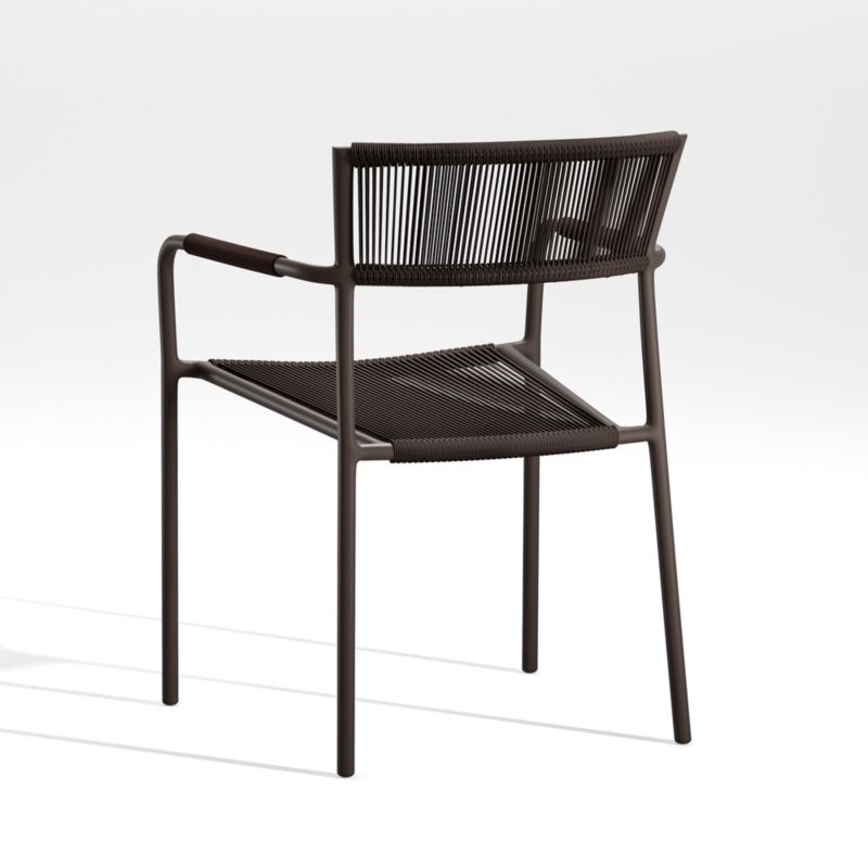 Morocco Graphite Stackable Outdoor Dining Chair with Arms