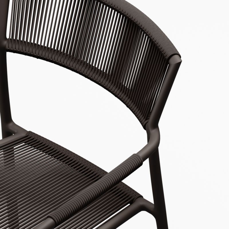 Morocco Graphite Stackable Outdoor Dining Chair with Arms