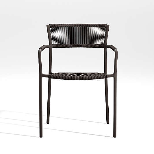 Morocco Graphite Stackable Outdoor Dining Chair with Arms