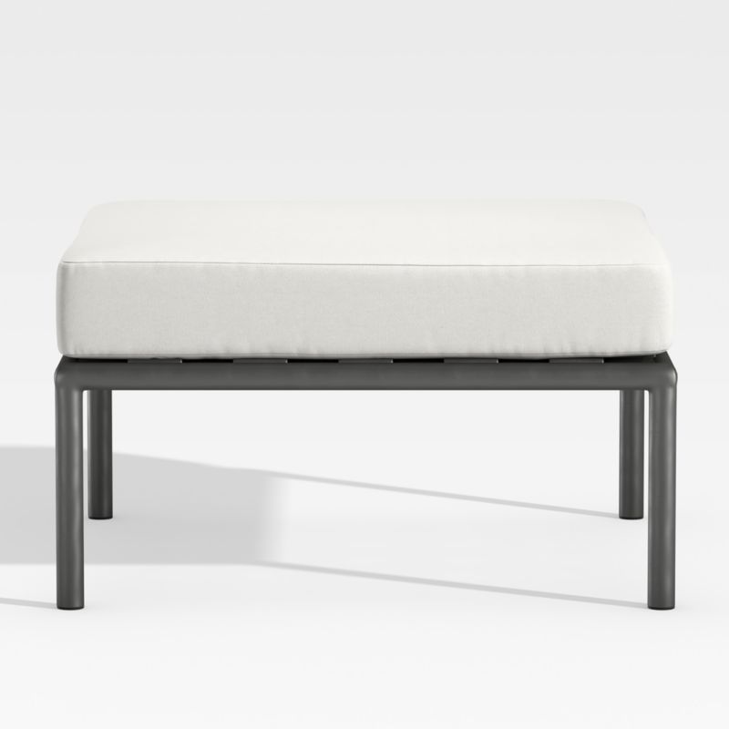 Morocco Graphite Outdoor Ottoman with White Sunbrella ® Cushion