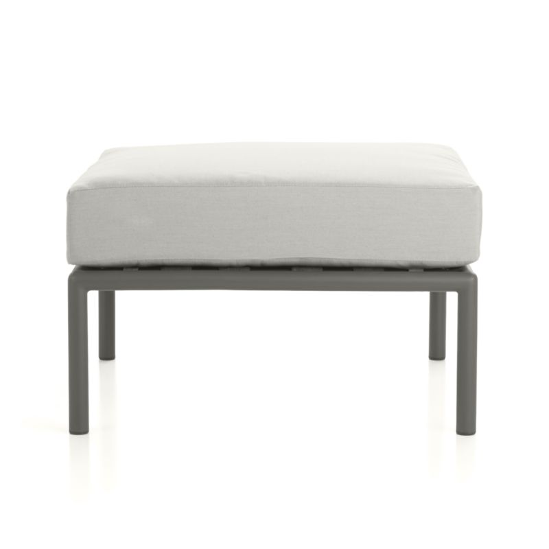 Morocco Graphite Outdoor Ottoman with White Sunbrella ® Cushion