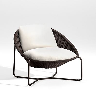 View Morocco Graphite Oval Outdoor Lounge Chair with White Cushion details