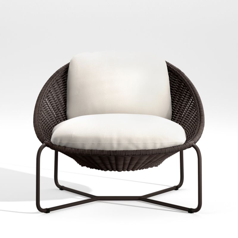 Morocco Graphite Oval Outdoor Patio Lounge Chair with White