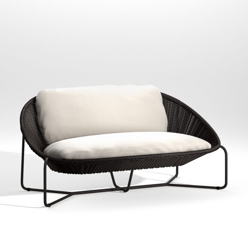 Morocco 62" Graphite Oval Outdoor Loveseat with White Cushion - image 8 of 17