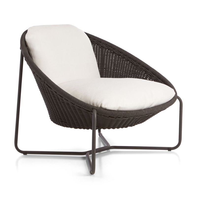 Morocco Graphite Oval Outdoor Lounge Chair with White Cushion - image 7 of 11