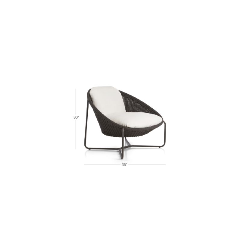 View Morocco Graphite Oval Outdoor Lounge Chair with White Cushion - image 2 of 12