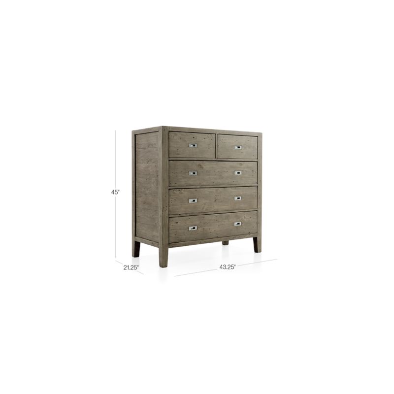 View Morris Ash Grey 5-Drawer Chest - image 2 of 8